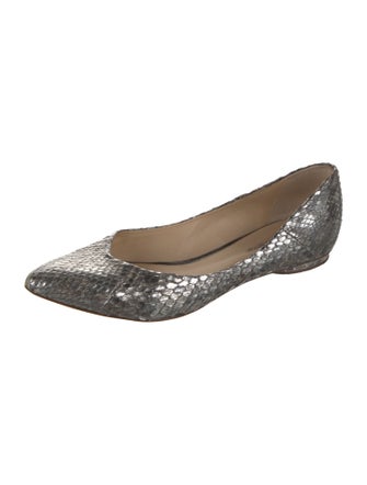 Alexandre Birman Snakeskin Animal Print Ballet Flats