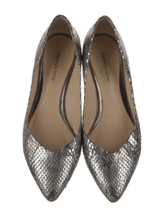 Alexandre Birman Snakeskin Animal Print Ballet Flats