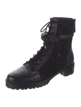 Alexandre Birman Leather Leather Trim Embellishment Combat Boots