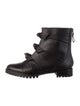 Alexandre Birman Leather Bow Accents Combat Boots