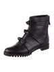 Alexandre Birman Leather Bow Accents Combat Boots
