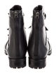 Alexandre Birman Leather Bow Accents Combat Boots