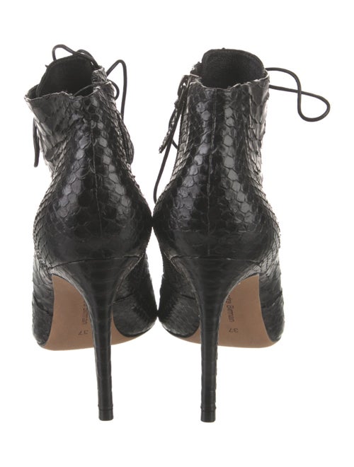 Alexandre Birman Snakeskin Animal Print Lace-Up Boots
