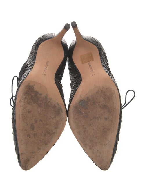 Alexandre Birman Snakeskin Animal Print Lace-Up Boots