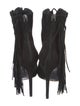 Alexandre Birman Suede Fringe Trim Accent Lace-Up Boots