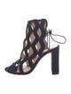 Alexandre Birman Suede Lasercut Accents Sandals