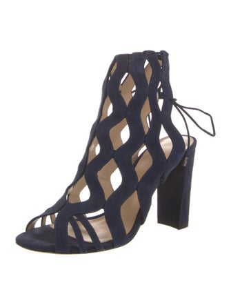 Alexandre Birman Suede Lasercut Accents Sandals