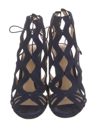 Alexandre Birman Suede Lasercut Accents Sandals