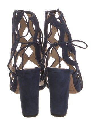 Alexandre Birman Suede Lasercut Accents Sandals