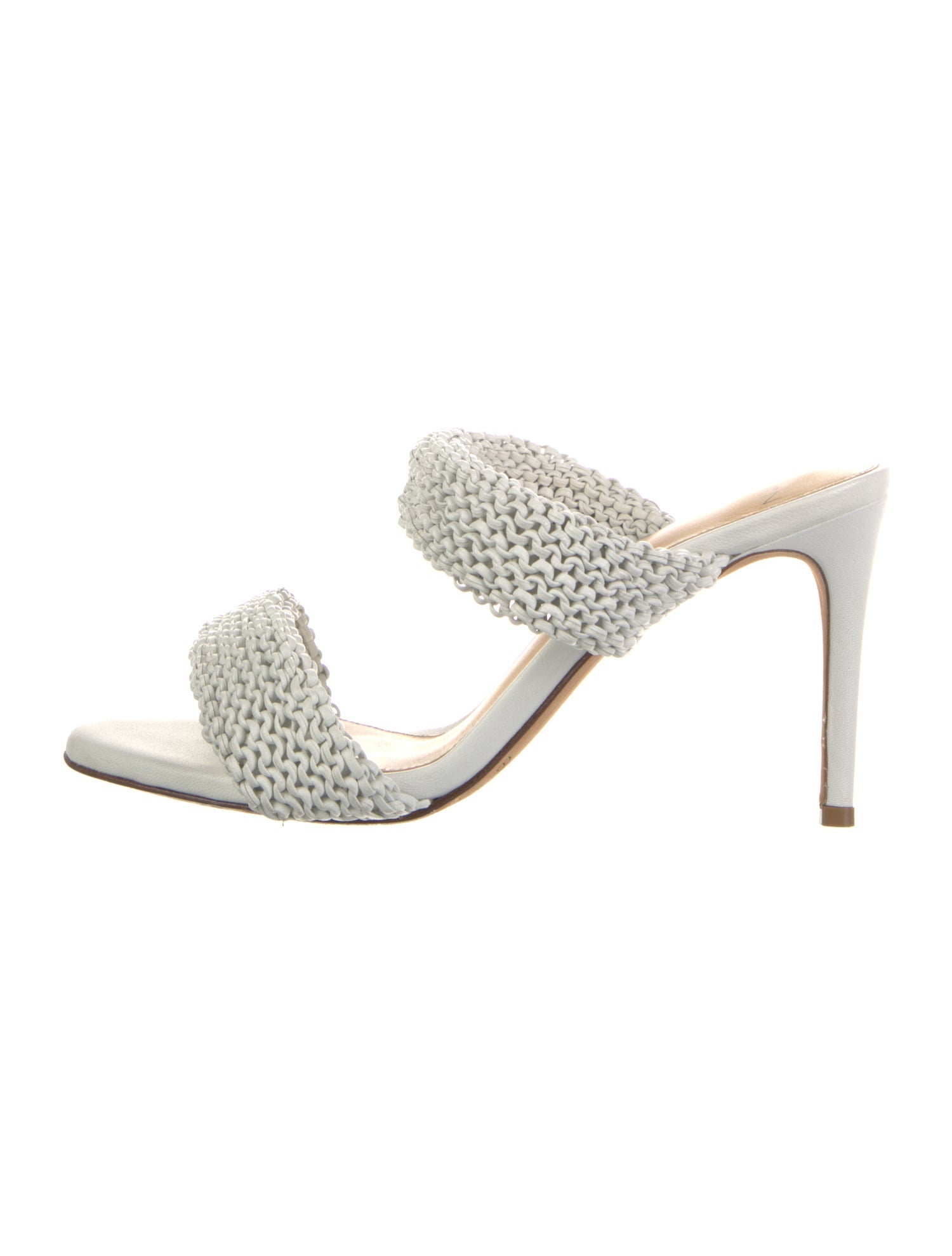 Alexandre Birman Leather Embroidered Accent Slides