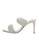 Alexandre Birman Leather Embroidered Accent Slides