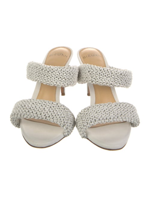 Alexandre Birman Leather Embroidered Accent Slides