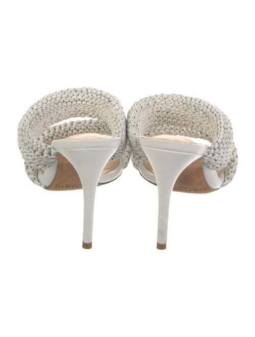 Alexandre Birman Leather Embroidered Accent Slides