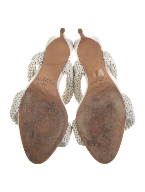 Alexandre Birman Leather Embroidered Accent Slides