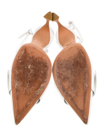 Alexandre Birman Satin Crystal Embellishments Slingback Pumps