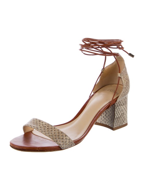 Alexandre Birman Embossed Leather Animal Print Sandals