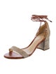 Alexandre Birman Embossed Leather Animal Print Sandals