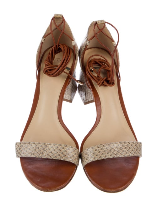 Alexandre Birman Embossed Leather Animal Print Sandals