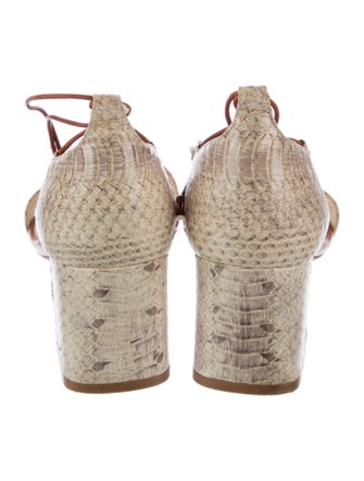 Alexandre Birman Embossed Leather Animal Print Sandals