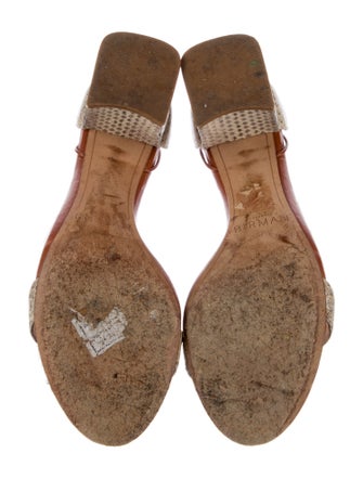 Alexandre Birman Embossed Leather Animal Print Sandals
