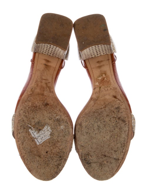 Alexandre Birman Embossed Leather Animal Print Sandals