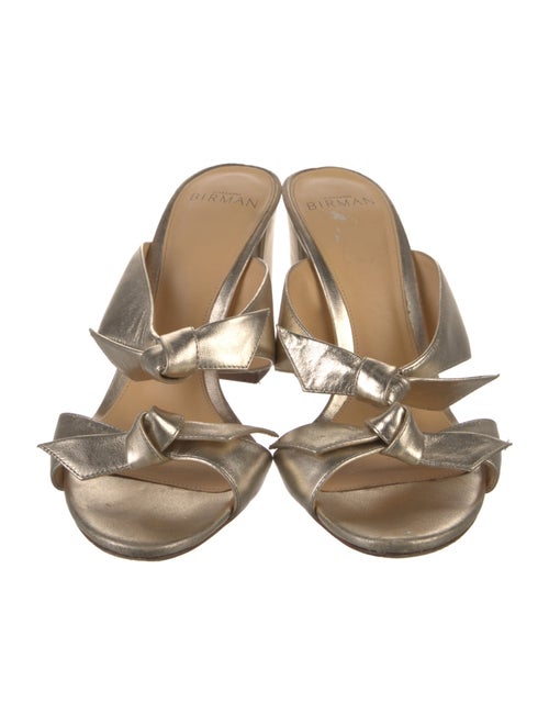 Alexandre Birman Leather Bow Accents Slides