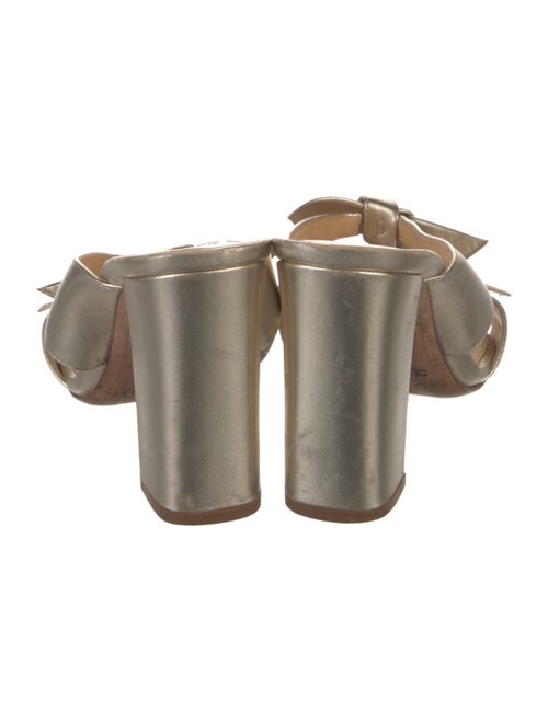 Alexandre Birman Leather Bow Accents Slides