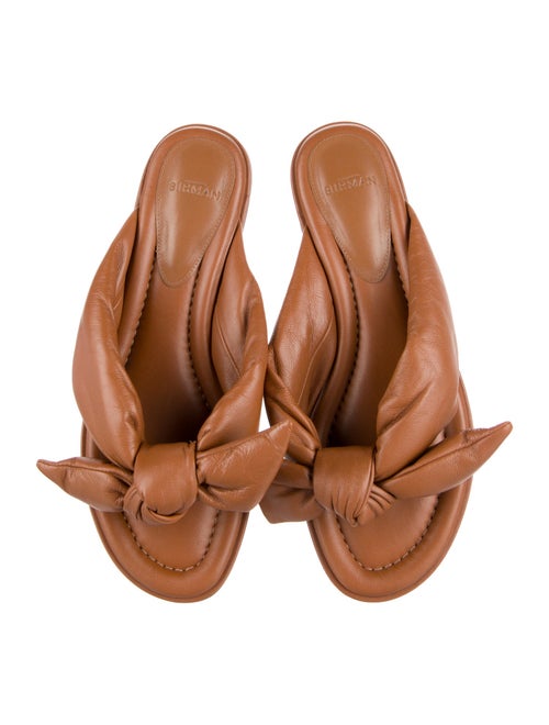 Alexandre Birman Leather Bow Accents Slides