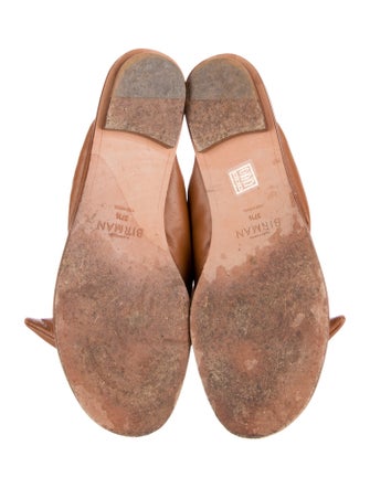 Alexandre Birman Leather Bow Accents Slides