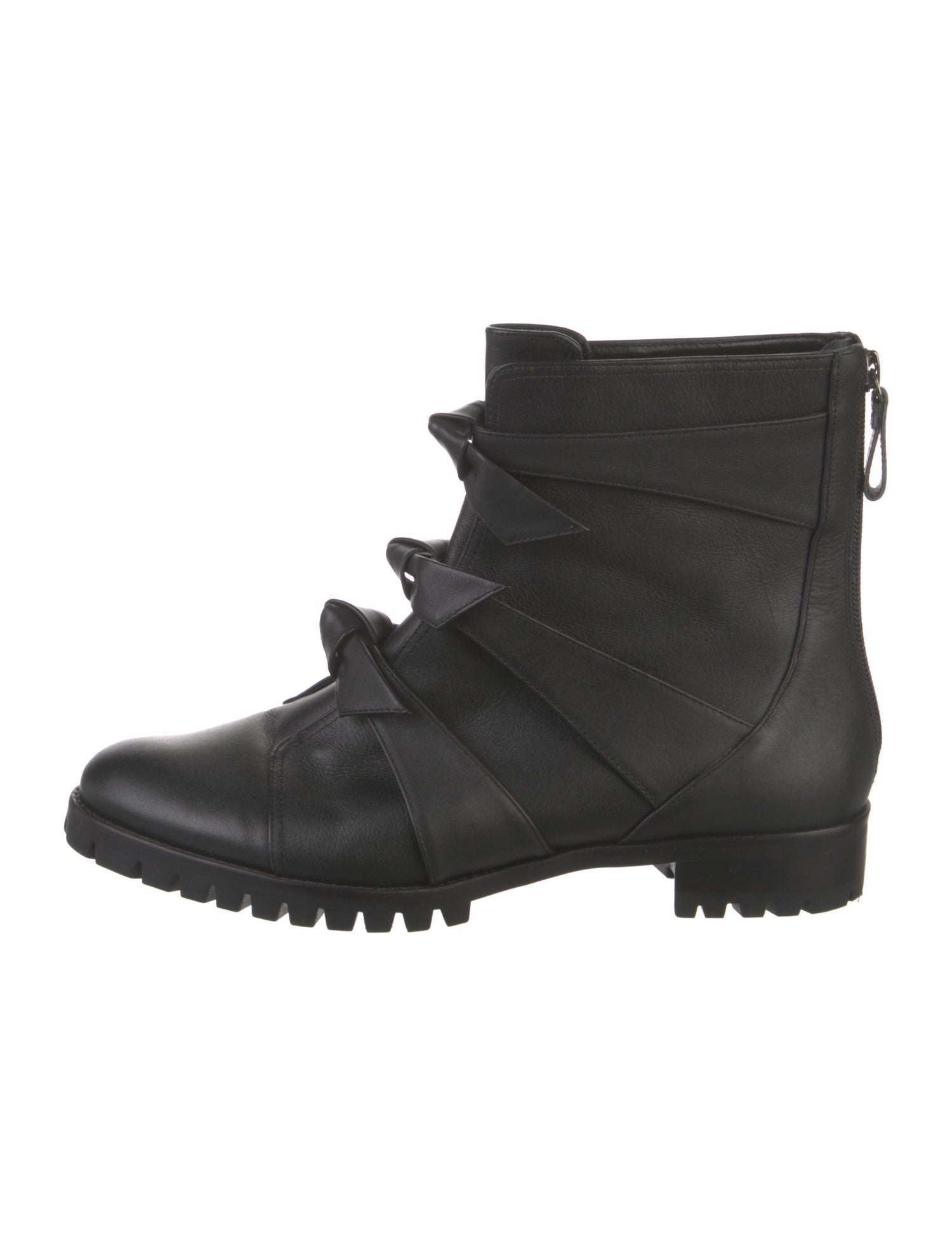 Alexandre Birman Leather Bow Accents Boots
