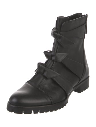 Alexandre Birman Leather Bow Accents Boots