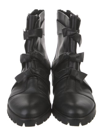 Alexandre Birman Leather Bow Accents Boots