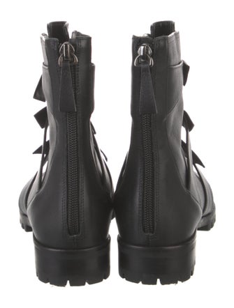 Alexandre Birman Leather Bow Accents Boots