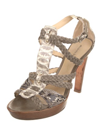 Alexandre Birman Snakeskin Animal Print Gladiator Sandals