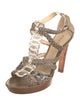 Alexandre Birman Snakeskin Animal Print Gladiator Sandals