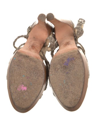 Alexandre Birman Snakeskin Animal Print Gladiator Sandals