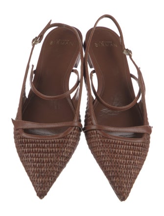 Alexandre Birman Leather Slingback Flats