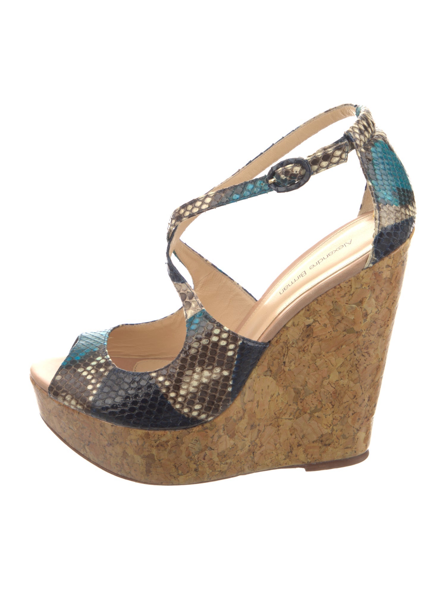 Alexandre Birman Snakeskin Animal Print T-Strap Sandals
