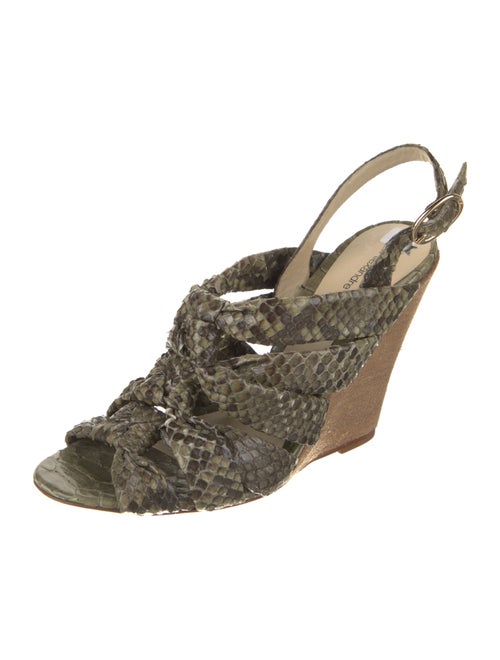 Alexandre Birman Snakeskin Animal Print Slingback Sandals