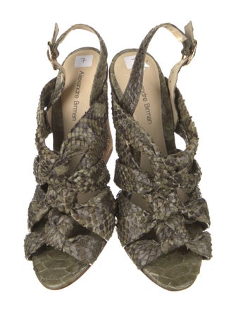 Alexandre Birman Snakeskin Animal Print Slingback Sandals