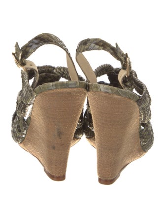 Alexandre Birman Snakeskin Animal Print Slingback Sandals