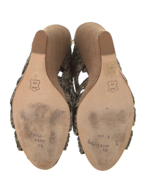 Alexandre Birman Snakeskin Animal Print Slingback Sandals