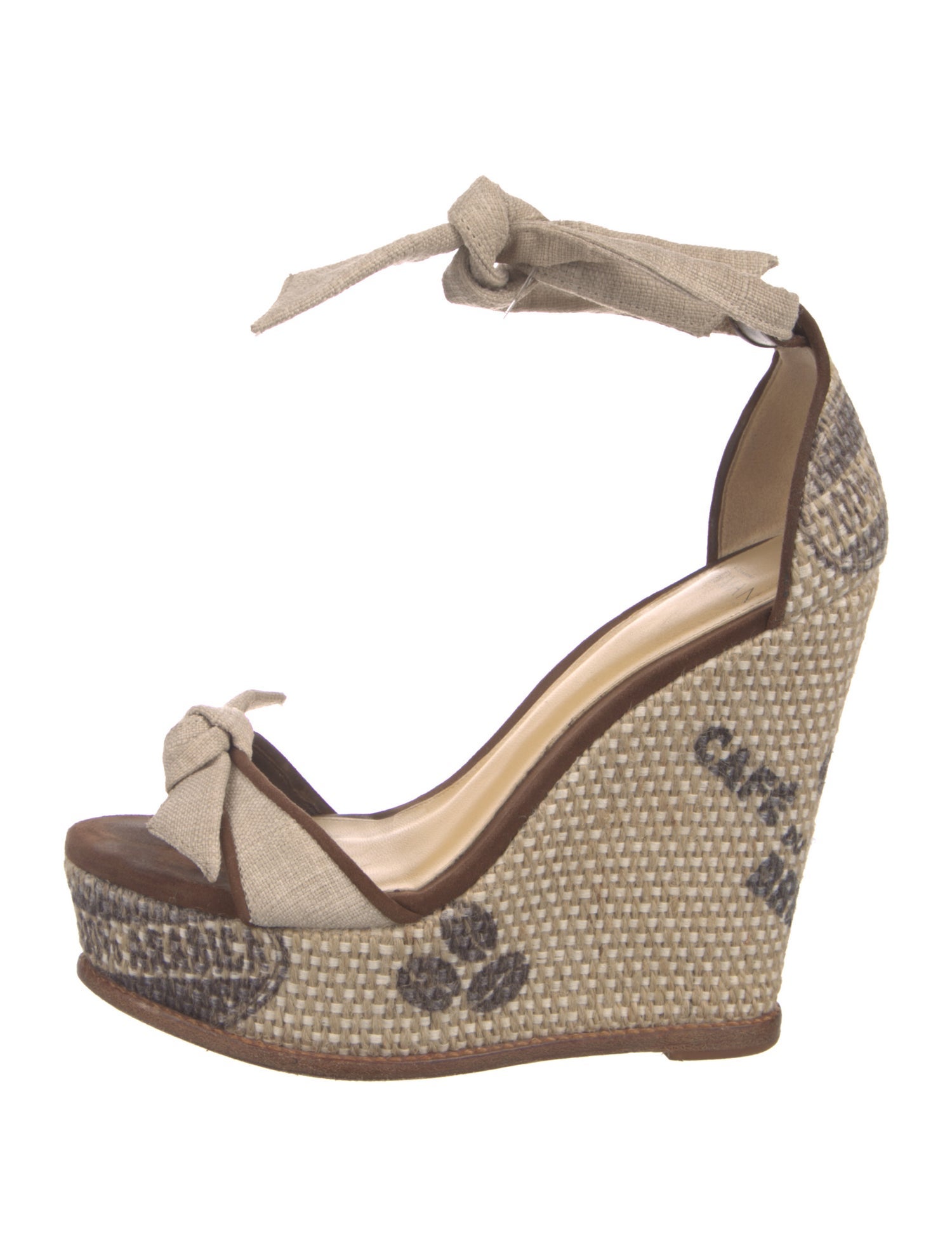 Alexandre Birman Leather Graphic Print Espadrilles