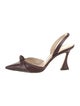 Alexandre Birman Leather Animal Print Slingback Pumps