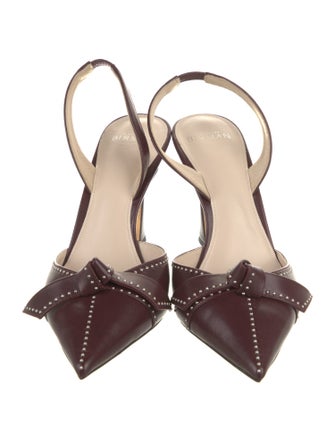 Alexandre Birman Leather Animal Print Slingback Pumps