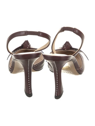 Alexandre Birman Leather Animal Print Slingback Pumps