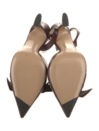 Alexandre Birman Leather Animal Print Slingback Pumps