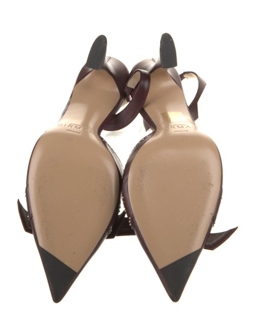 Alexandre Birman Leather Animal Print Slingback Pumps