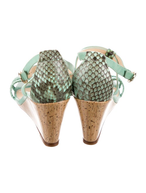 Alexandre Birman Leather Animal Print T-Strap Sandals