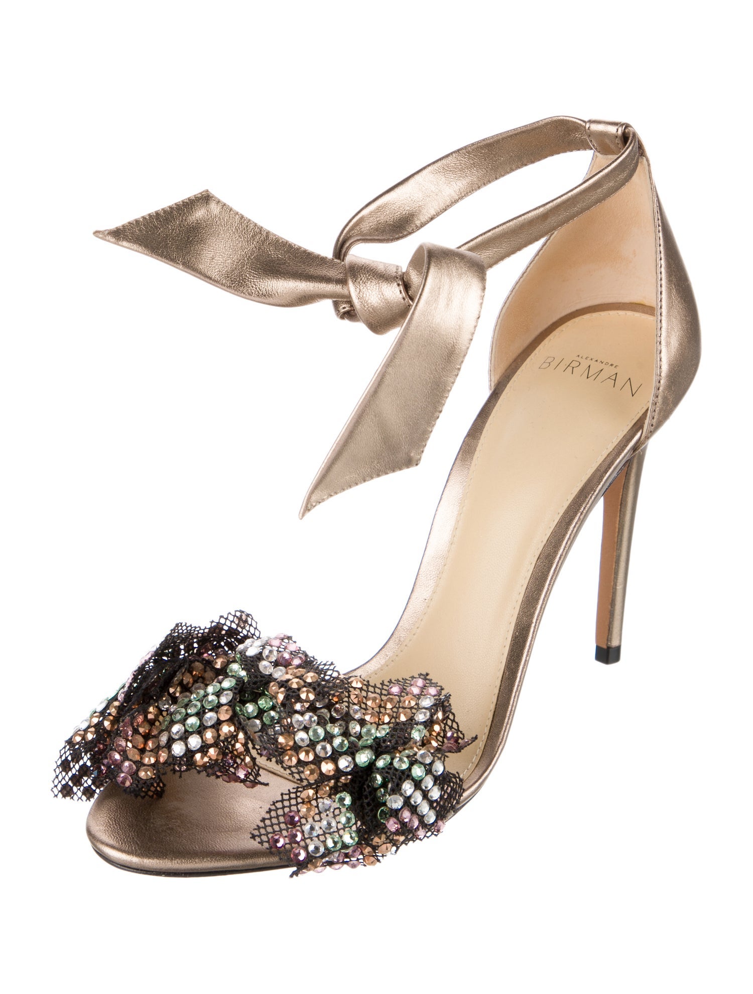 Alexandre Birman Leather Mesh Accents Sandals